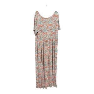 BISHUIGE Paisley Print Maxi Dress 4XL – Boho Lightweight Stretchy X